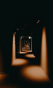 Preview wallpaper corridor, tunnel, light, lighting, dark