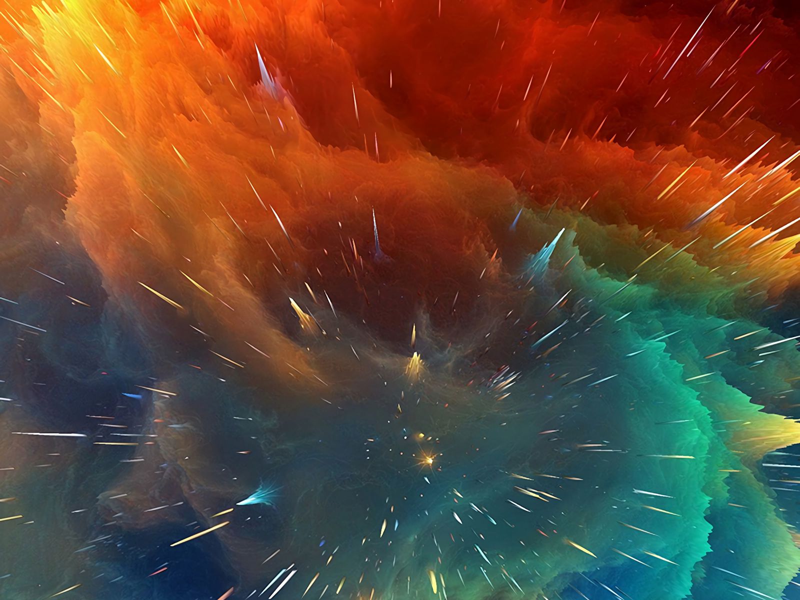 Download wallpaper 1600x1200 cosmic explosion, bright, lines, shapes ...
