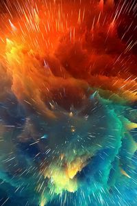 Preview wallpaper cosmic explosion, bright, lines, shapes, volume
