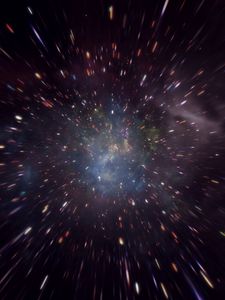 Preview wallpaper cosmic explosion, shards, sparks, smoke, abstraction