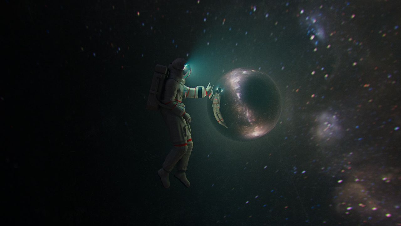 Wallpaper cosmonaut, astronaut, planet, blur, space
