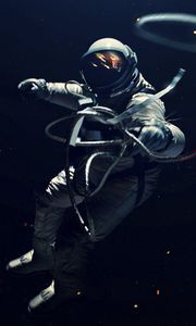 Preview wallpaper cosmonaut, astronaut, spacesuit, gravity, space