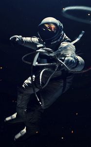 Preview wallpaper cosmonaut, astronaut, spacesuit, gravity, space