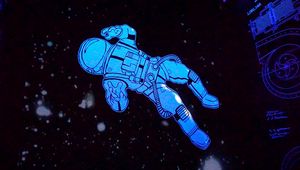 Preview wallpaper cosmonaut, astronaut, spacesuit, stars, art