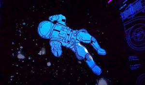 Preview wallpaper cosmonaut, astronaut, spacesuit, stars, art