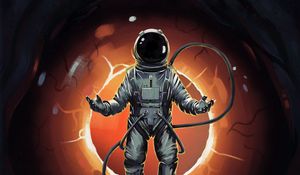 Preview wallpaper cosmonaut, spacesuit, eye, art, fantasy