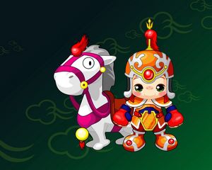 Preview wallpaper costume, horse, illustration, warrior