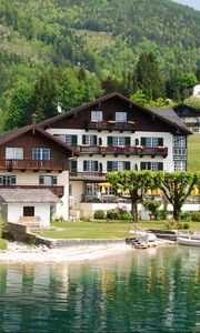 Preview wallpaper cottage, austria, wolfgangsee