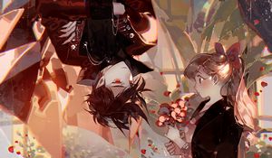 Preview wallpaper couple, bouquet, love, anime