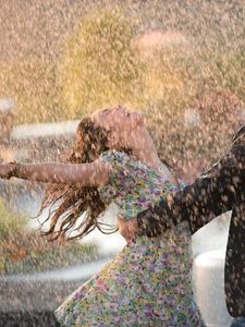 Preview wallpaper couple, dance, happiness, rain, wet, love