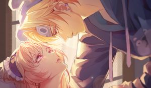 Preview wallpaper couple, galnces, love, anime, art