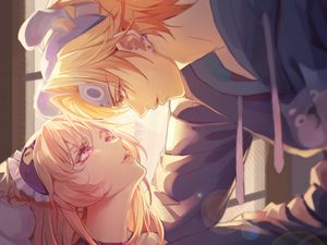 Preview wallpaper couple, galnces, love, anime, art