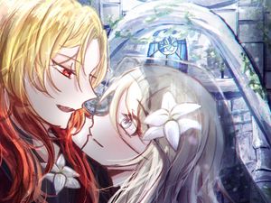 Preview wallpaper couple, glance, anime, art