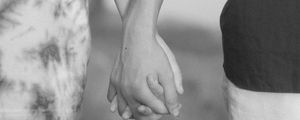 Preview wallpaper couple, hands, love, romance, black and white, bw