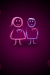 Preview wallpaper couple, heart, light, background