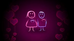 Preview wallpaper couple, heart, light, background