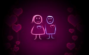 Preview wallpaper couple, heart, light, background