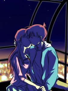 Preview wallpaper couple, kiss, art, love, anime