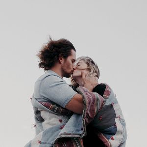 Preview wallpaper couple, kiss, love, romance, tenderness