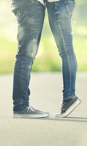 Preview wallpaper couple, legs, romance, tenderness