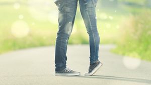 Preview wallpaper couple, legs, romance, tenderness