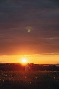 Preview wallpaper couple, love, sunset, solitude, tenderness