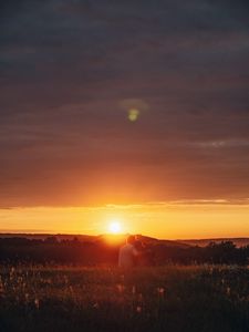 Preview wallpaper couple, love, sunset, solitude, tenderness
