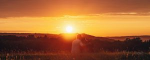 Preview wallpaper couple, love, sunset, solitude, tenderness