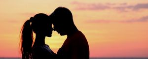 Preview wallpaper couple, love, sunset, hugs