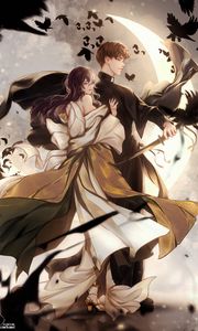 Preview wallpaper couple, priest, crows, anime, art