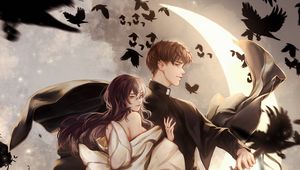 Preview wallpaper couple, priest, crows, anime, art