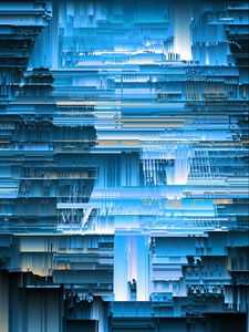 Preview wallpaper couple, silhouettes, stripes, glitch, abstraction, blue