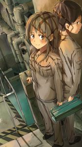 Preview wallpaper couple, uniform, workers, anime, art