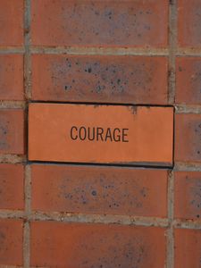 Preview wallpaper courage, word, text, inscription, brick