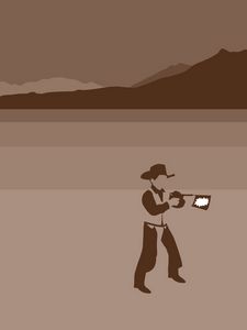 Preview wallpaper cowboy, hat, gun, shot