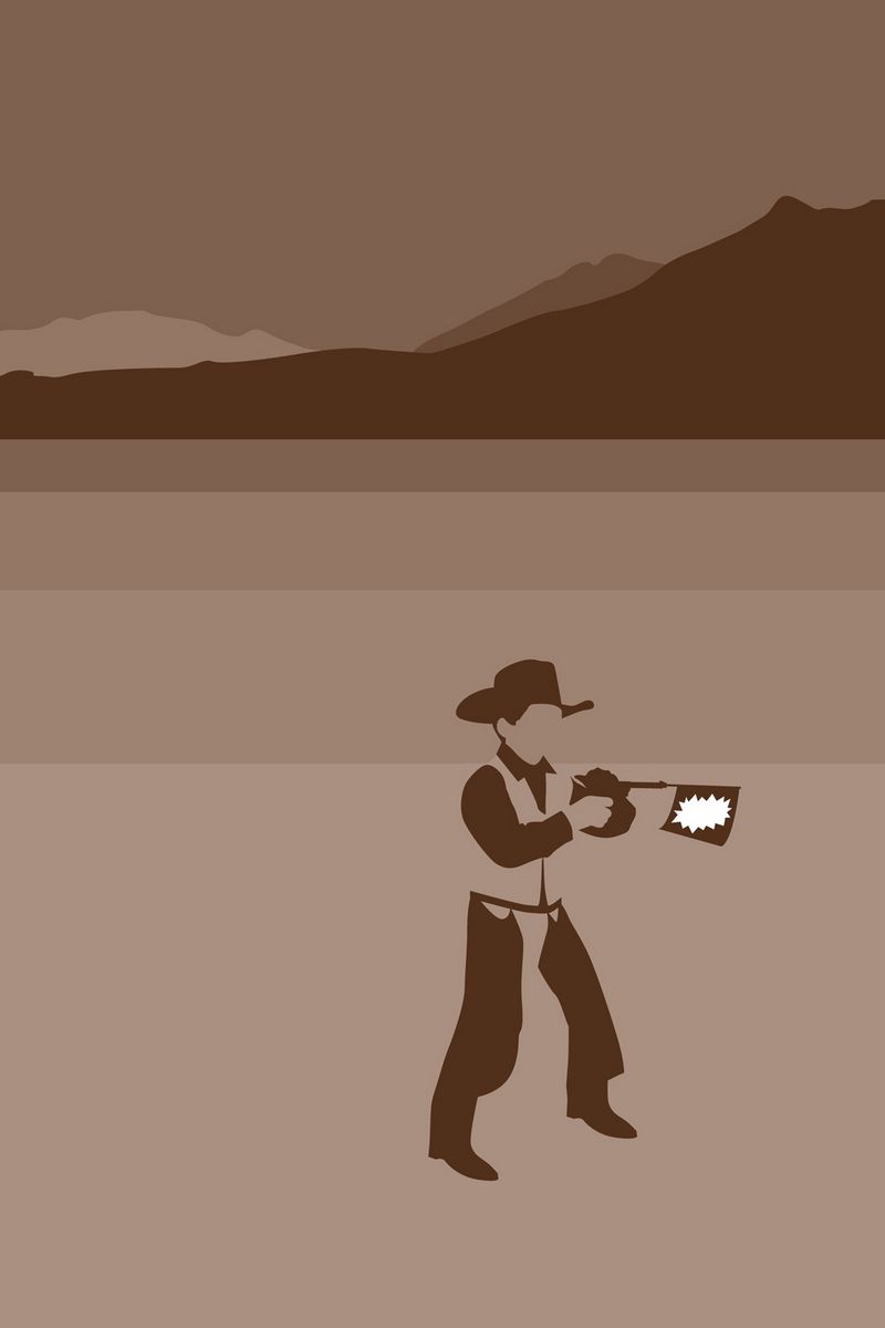 Download wallpaper 800x1200 cowboy, hat, gun, shot iphone 4s/4 for