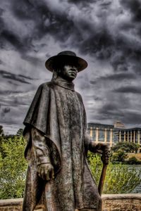 Preview wallpaper cowboy james storm, monument, river, building, hdr