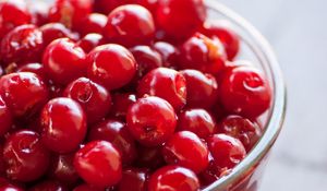 Preview wallpaper cranberry, berries, red, bowl