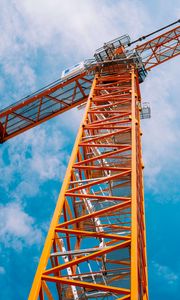 Preview wallpaper crane, construction, clouds, sky, height