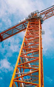 Preview wallpaper crane, construction, clouds, sky, height
