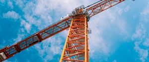 Preview wallpaper crane, construction, clouds, sky, height