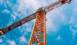 Preview wallpaper crane, construction, clouds, sky, height