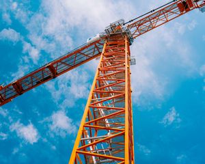 Preview wallpaper crane, construction, clouds, sky, height