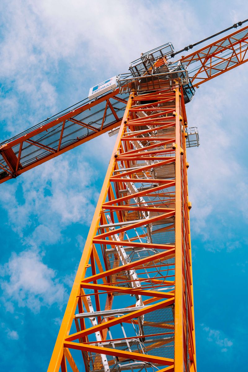 800x1200 Wallpaper crane, construction, clouds, sky, height