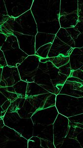 Preview wallpaper cranny, glow, green, black, lines, abstraction