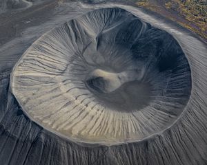 Preview wallpaper crater, relief, aerial view, nature