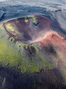 Preview wallpaper crater, surface, relief, aerial view