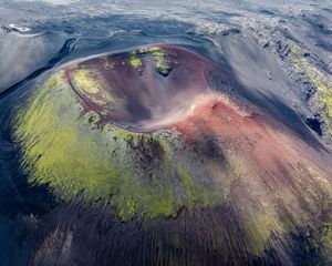 Preview wallpaper crater, surface, relief, aerial view