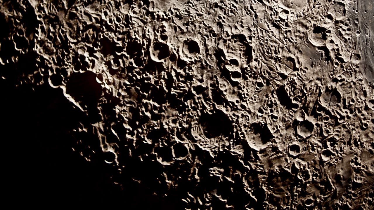 Wallpaper craters, relief, moon, dark