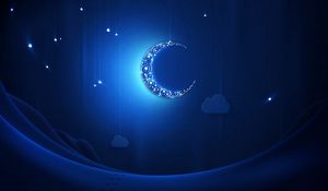 Preview wallpaper crescent moon, light, shiny, neon